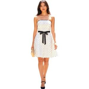 VTG J McClintock Gunne Sax Satin Corset Strapless Dress White 5 Belted Tulle 50s